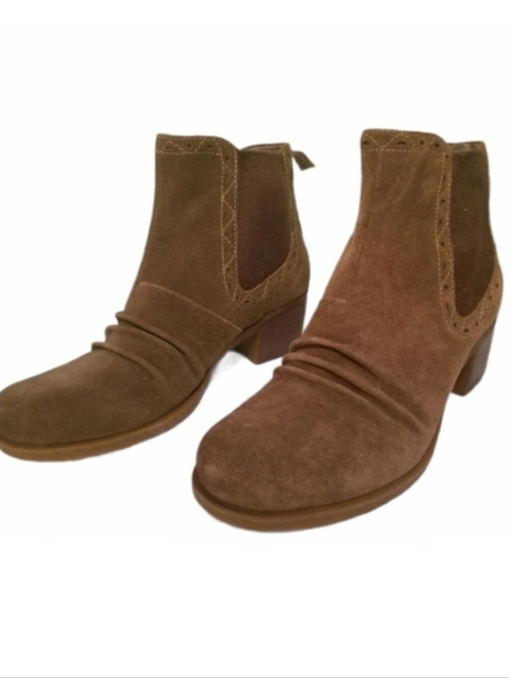 Earth Denali Genuine Suede Brown Chelsea Boots - Size 10 -Casual Leather Stretch